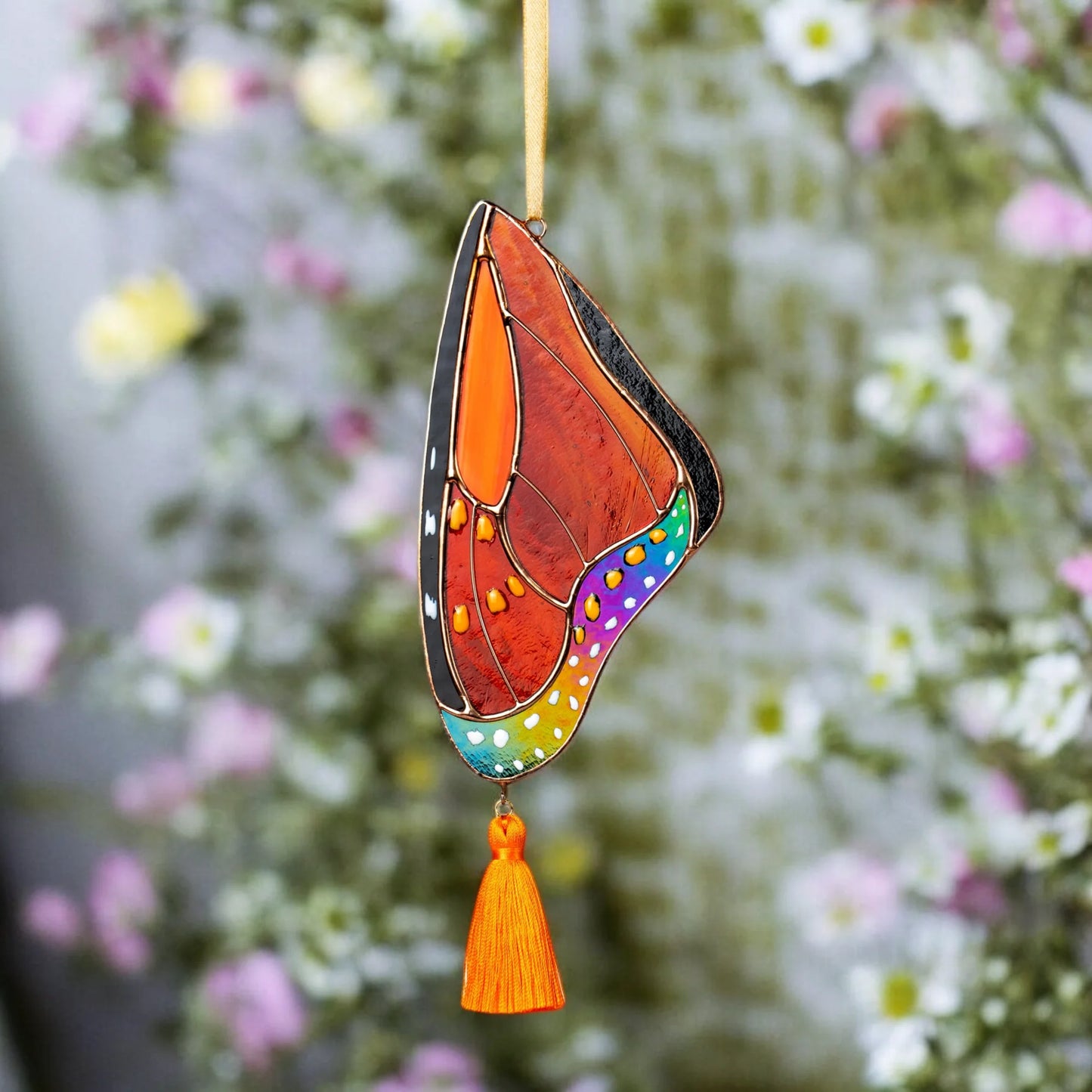 Monarch Butterfly Wing · Stained Glass Suncatcher