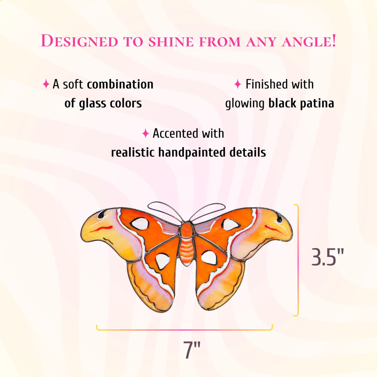Atlas Moth · Stained Glass Suncatcher