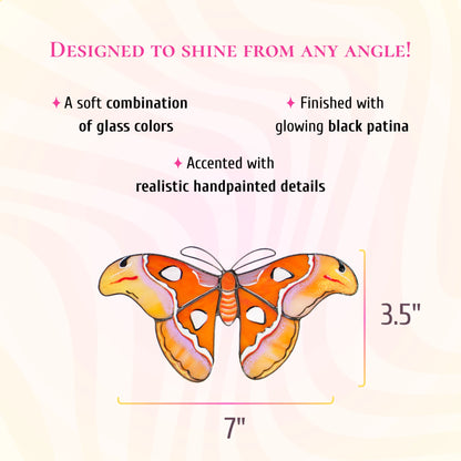 Atlas Moth · Stained Glass Suncatcher