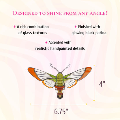 Hummingbird Moth · Stained Glass Suncatcher