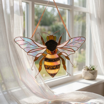 Honey Bee · Stained Glass Suncatcher