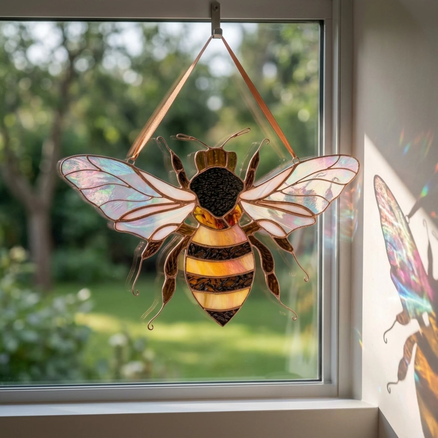 Honey Bee · Stained Glass Suncatcher