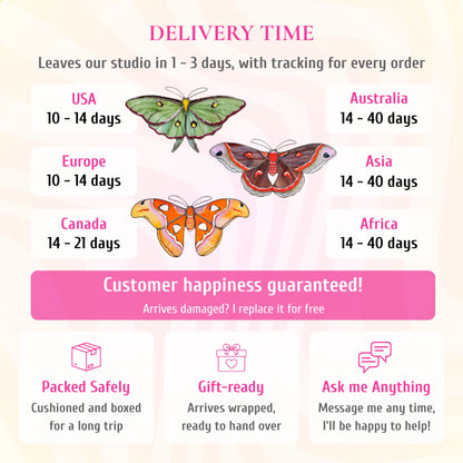 Giant Silk Moths Set · Stained Glass Suncatchers