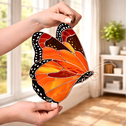 Monarch Butterfly Side-view · Stained Glass Suncatcher