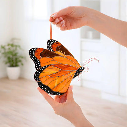 Monarch Butterfly Side-view · Stained Glass Suncatcher