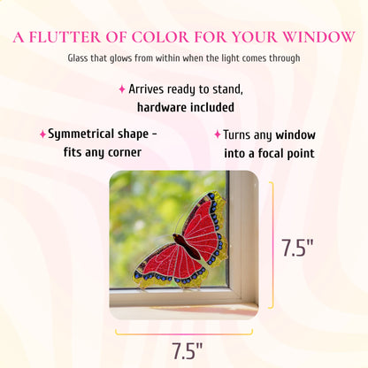 Mourning Cloak Butterfly · Stained Glass Window Corner