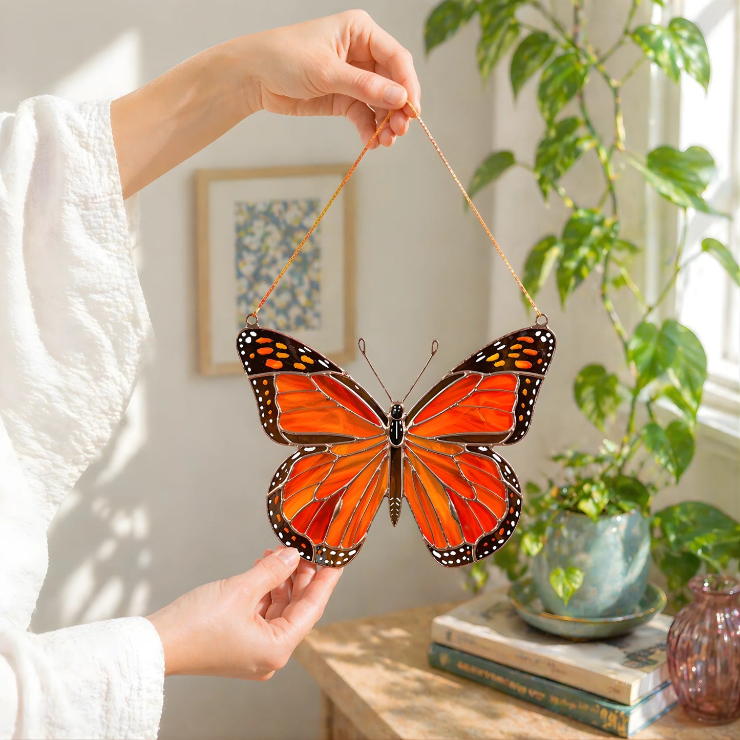 Monarch Butterfly · Stained Glass Suncatcher