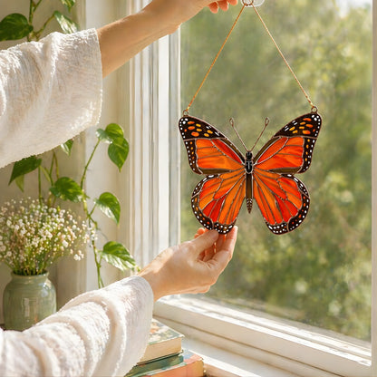 Monarch Butterfly · Stained Glass Suncatcher