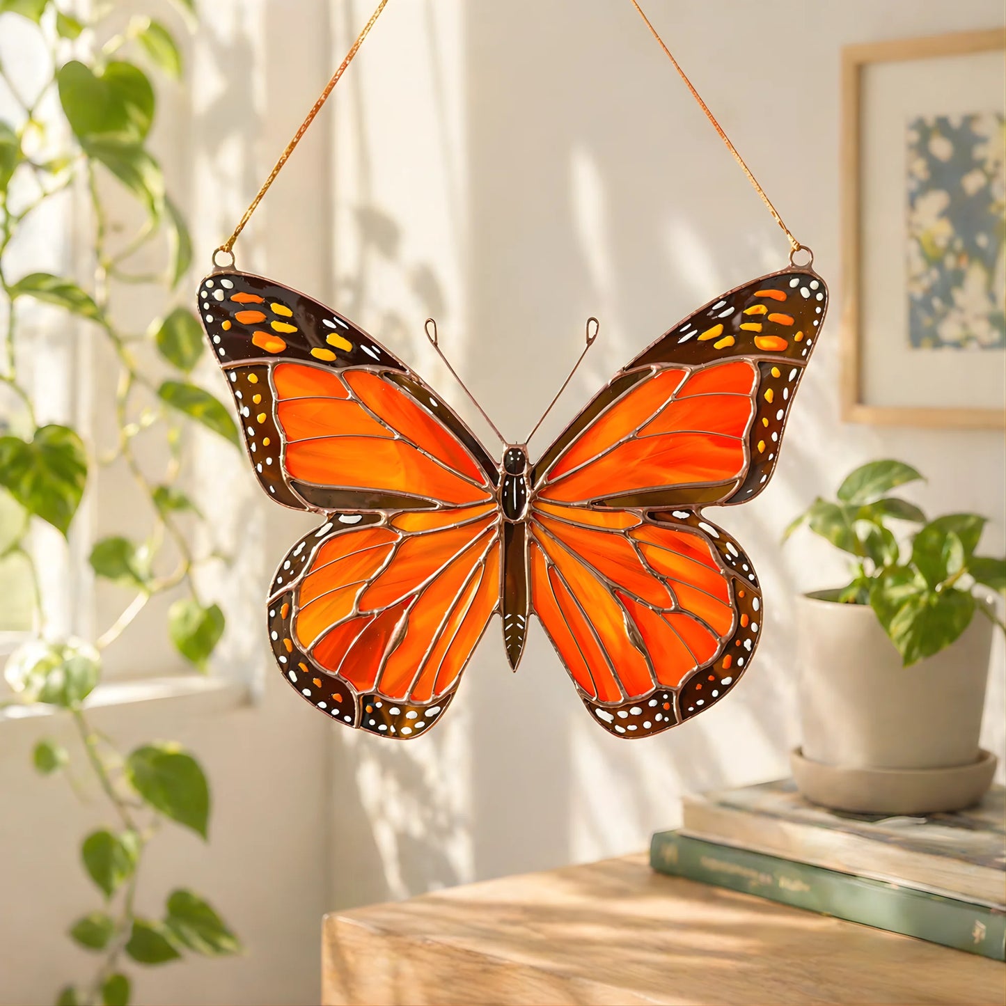 Monarch Butterfly · Stained Glass Suncatcher