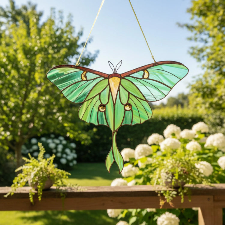 Luna Moth · Stained Glass Suncatcher