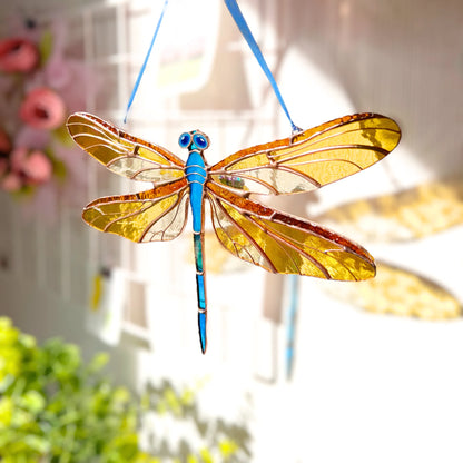 Blue Dragonfly · Stained Glass Suncatcher