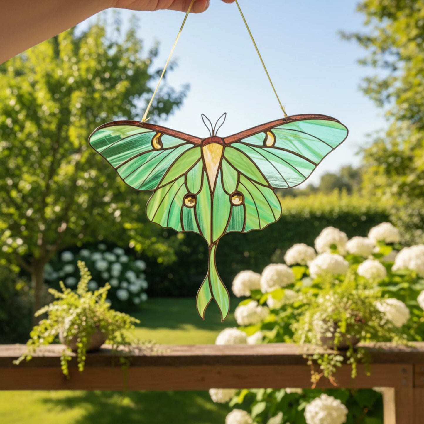 Luna Moth · Stained Glass Suncatcher
