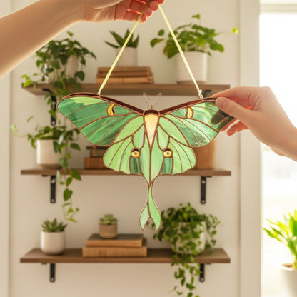 Luna Moth · Stained Glass Suncatcher
