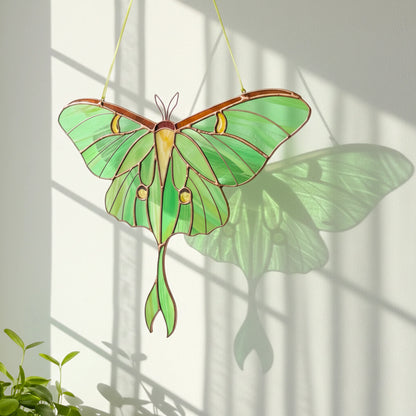 Luna Moth · Stained Glass Suncatcher