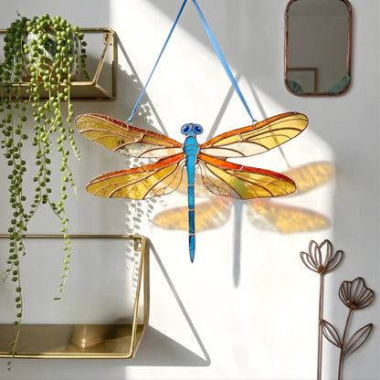 Blue Dragonfly · Stained Glass Suncatcher