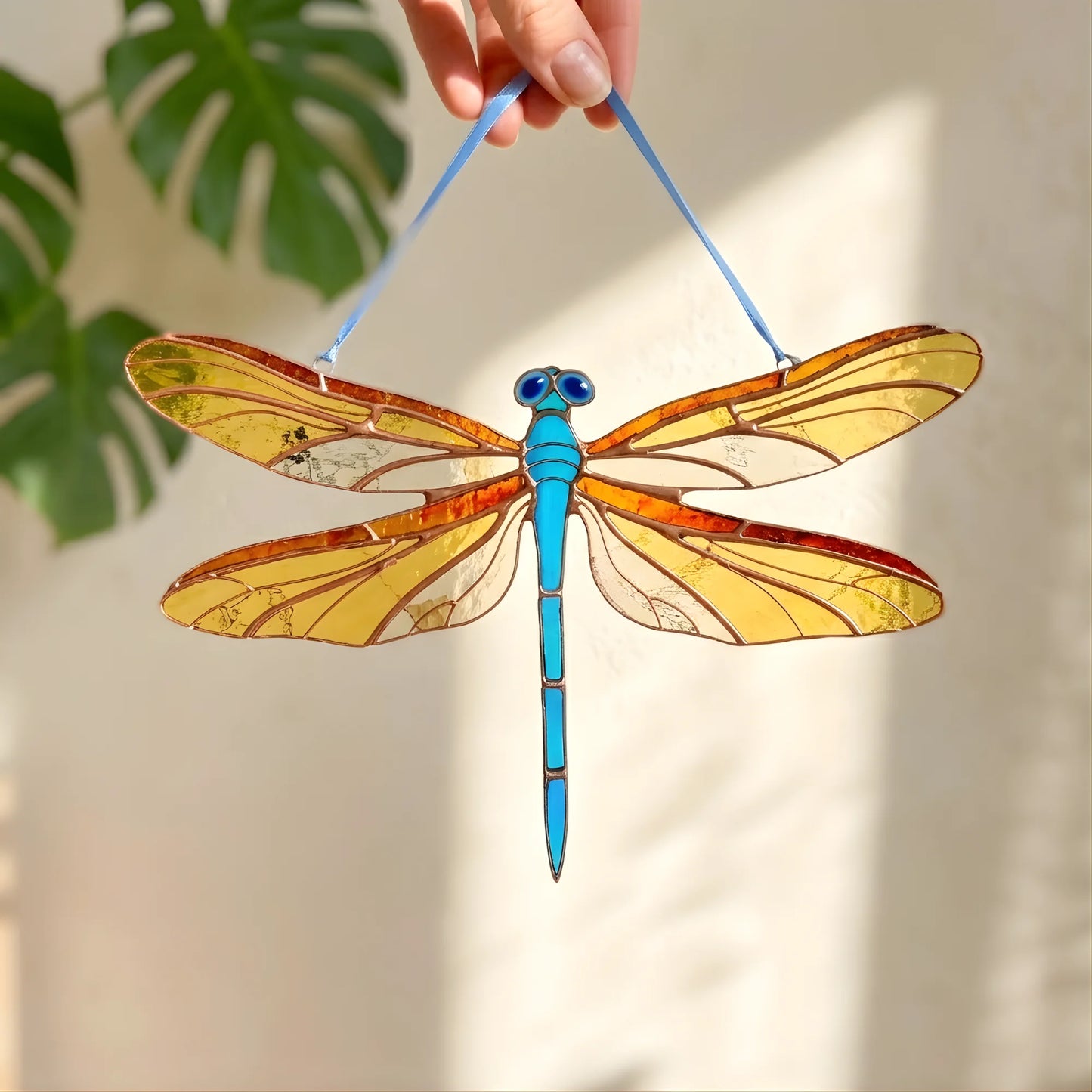 Blue Dragonfly · Stained Glass Suncatcher
