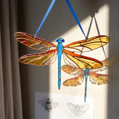 Blue Dragonfly · Stained Glass Suncatcher