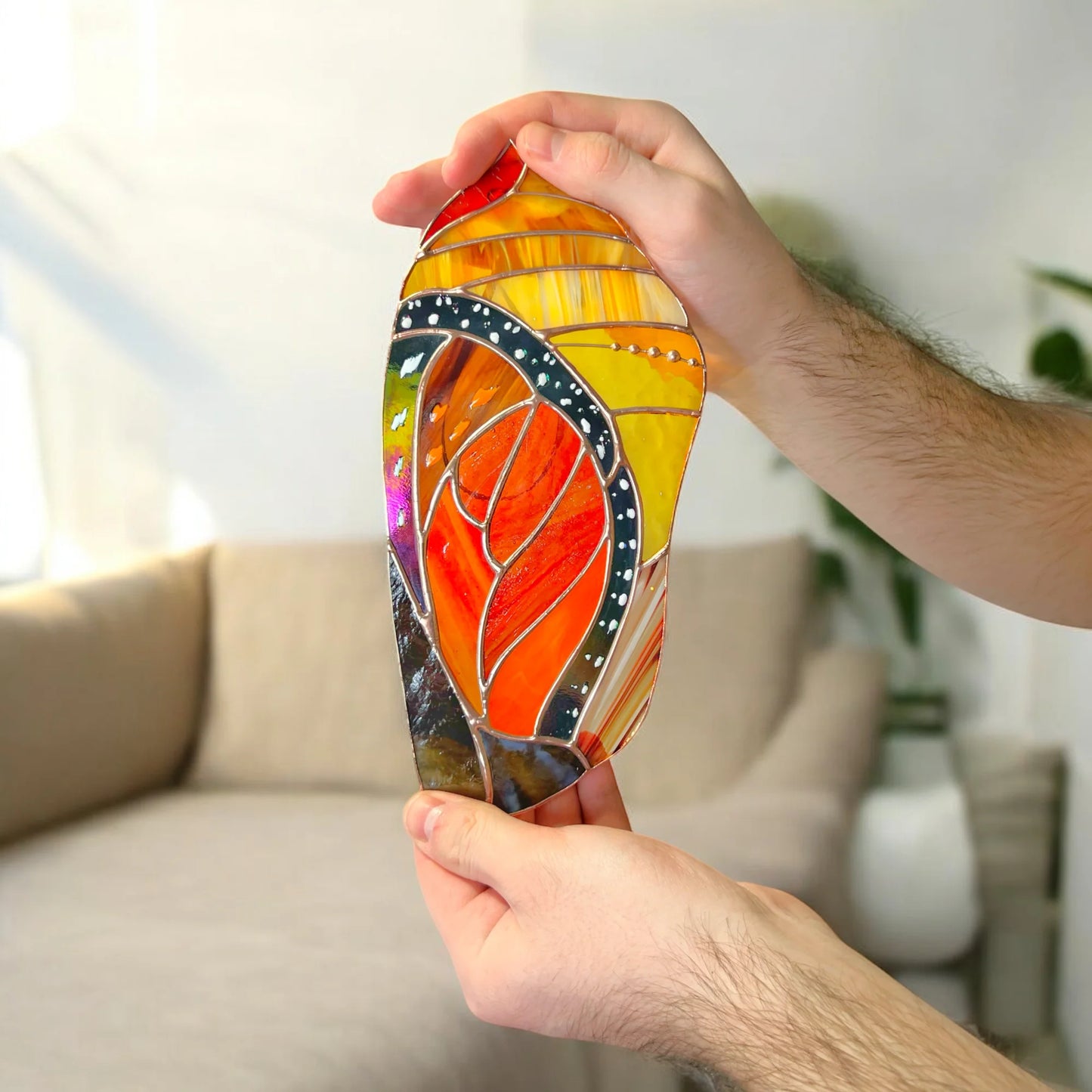 Monarch Crysalis · Stained Glass Suncatcher