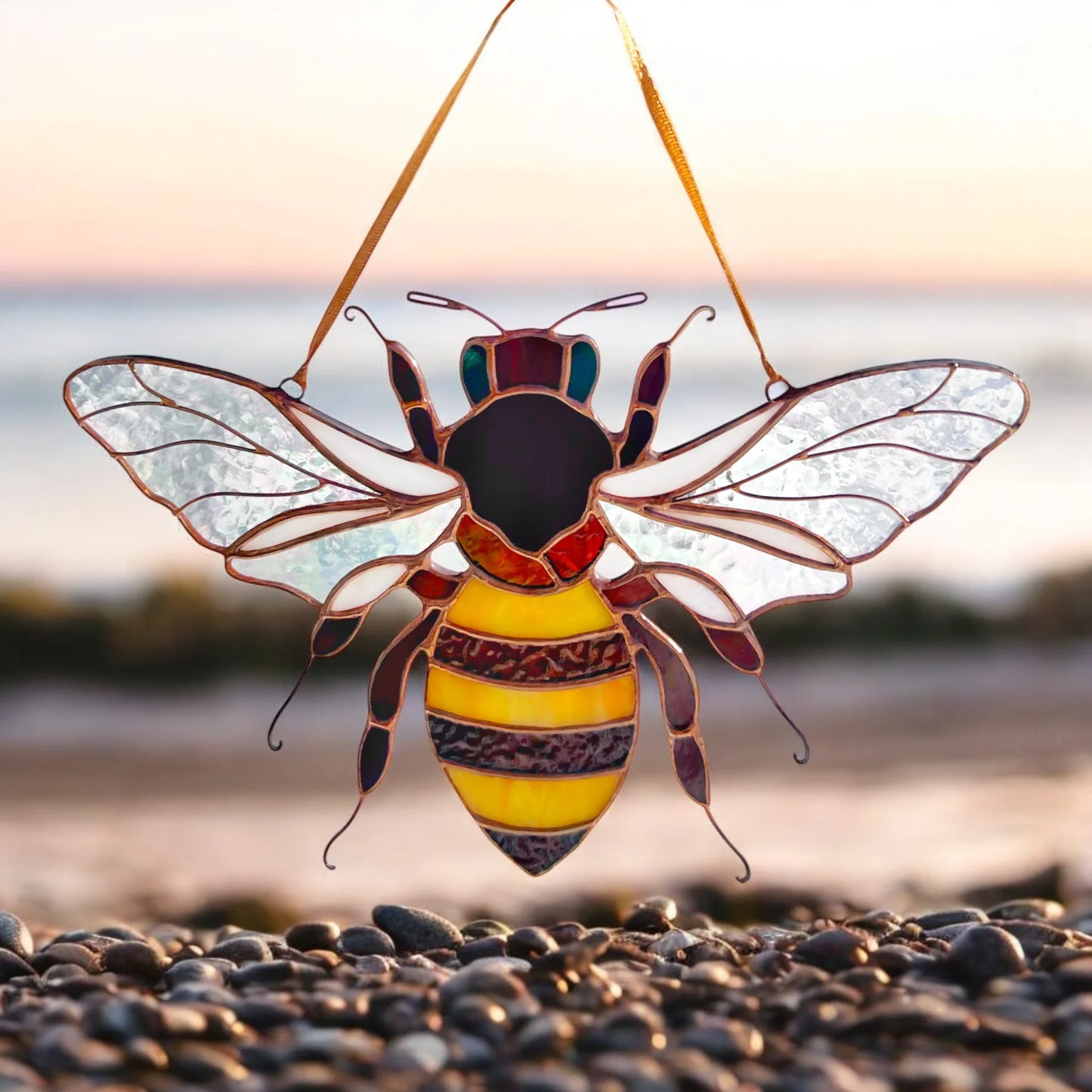 Honey Bee · Stained Glass Suncatcher