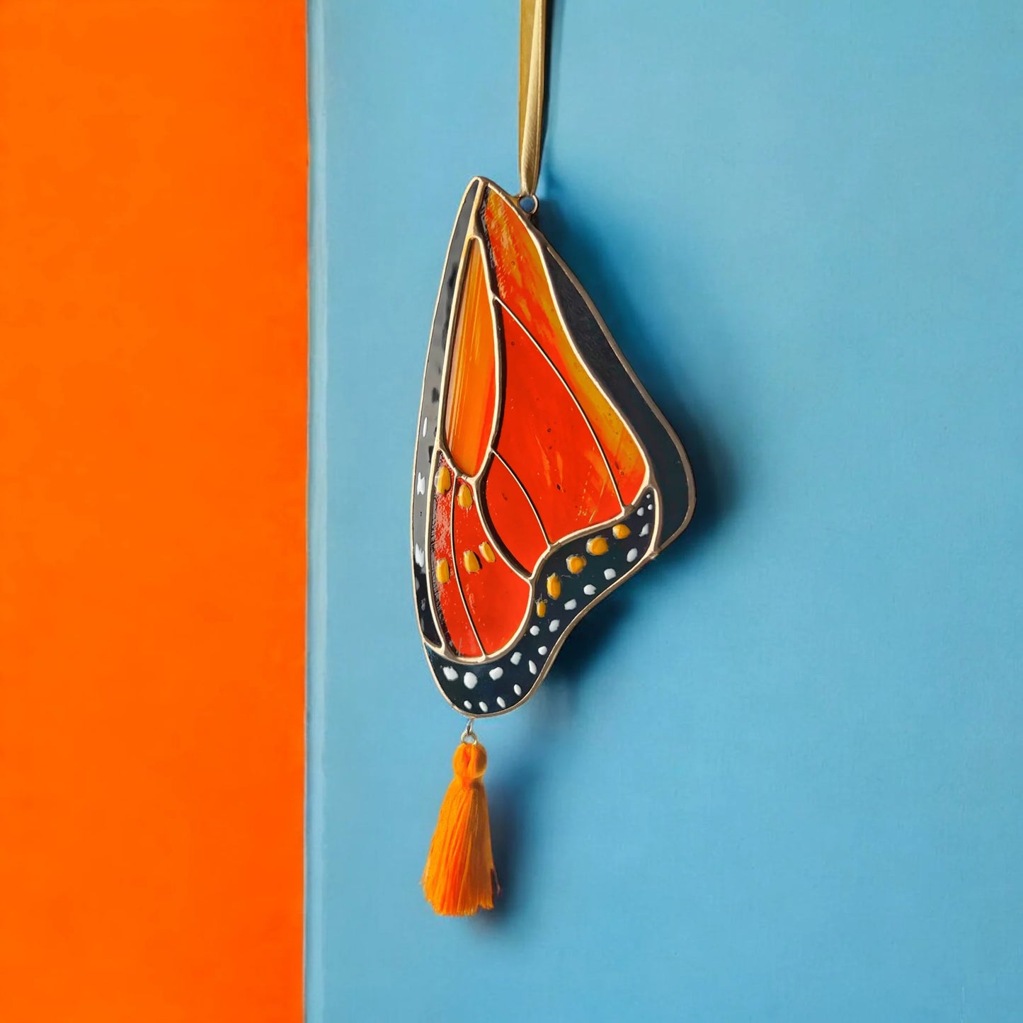 Monarch Butterfly Wing · Stained Glass Suncatcher