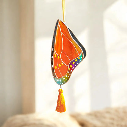 Monarch Butterfly Wing · Stained Glass Suncatcher