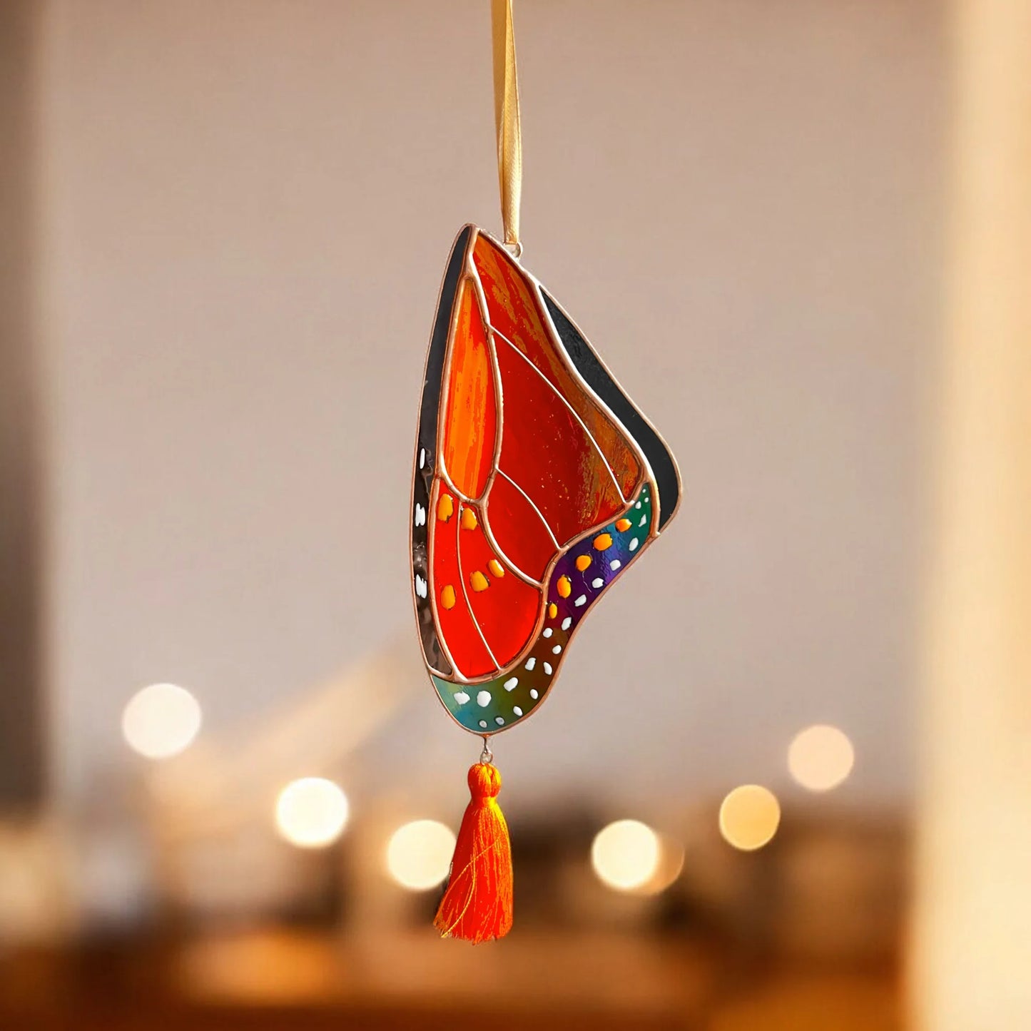 Monarch Butterfly Wing · Stained Glass Suncatcher
