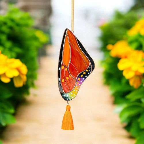 Monarch Butterfly Wing · Stained Glass Suncatcher